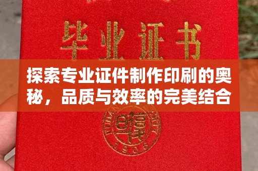 绍兴探索专业证件制作印刷的奥秘，品质与效率的完美结合