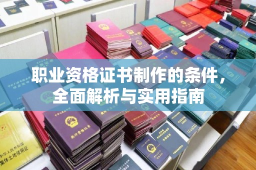 绍兴职业资格证书制作的条件，全面解析与实用指南